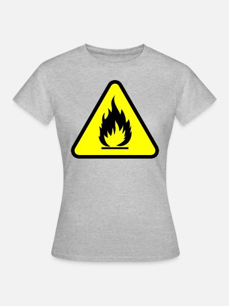 FIRE SHIRT - Frauen T-Shirt - Grau meliert