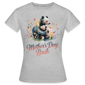 Fête Des Mères Bruh Mère Ours Maman - T-shirt Femme - gris chiné - Devant - AI Model Female 172 dark (172cm)