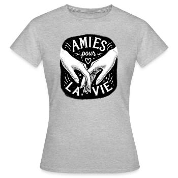 Amies pour la vie - T-shirt Femme - gris chiné - Devant - AI Model Female 172 dark (172cm)