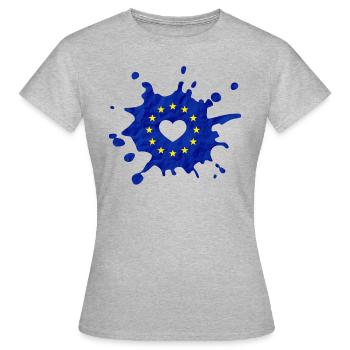 DRAPEAU DE L’UE Fleck Love - T-shirt Femme - gris chiné - Devant - AI Model Female 172 dark (172cm)