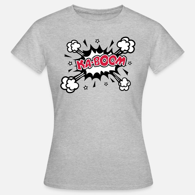 KABOOM, comic speech bubble, cartoon, word balloon - Women's T-Shirt - heather grey