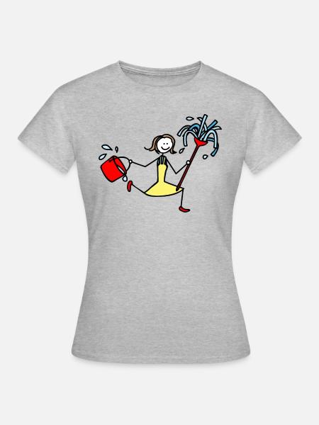 Putzfrau - Frauen T-Shirt - Grau meliert