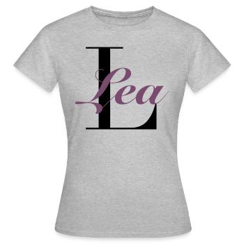 Nombre - Lea - Camiseta mujer - gris jaspeado - delante - AI Model Female 172 dark (172cm)