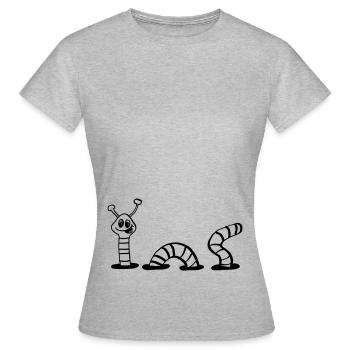 Regenwurm - Frauen T-Shirt - Grau meliert - Vorne - AI Model Female 172 dark (172cm)