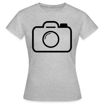 Appareil photos - T-shirt Femme - gris chiné - Devant - AI Model Female 172 dark (172cm)