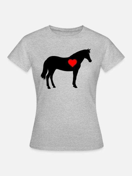horse - Frauen T-Shirt - Grau meliert