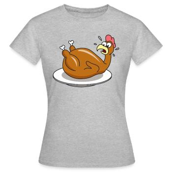 Poulet rôti cuisson - T-shirt Femme - gris chiné - Devant - AI Model Female 172 dark (172cm)