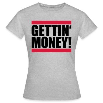 bar dollar gettin argent signe argent riche argent - T-shirt Femme - gris chiné - Devant - AI Model Female 172 dark (172cm)
