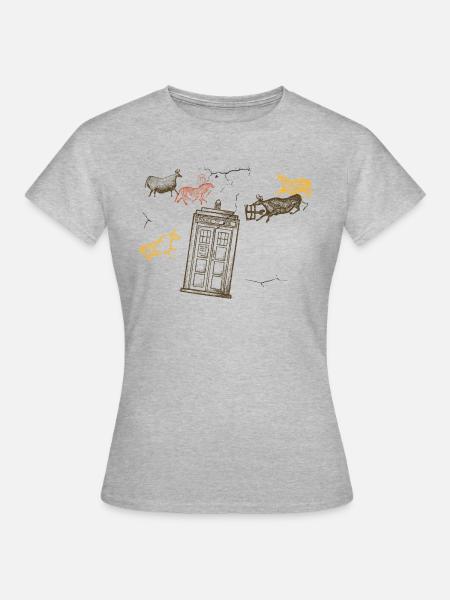 prähistorische Polizeikiste - Frauen T-Shirt - Grau meliert