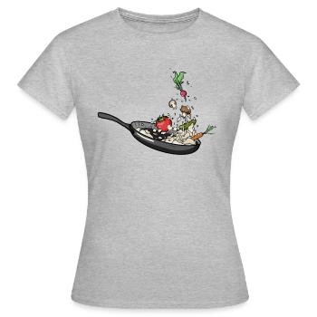 Vegetable pan - Women's T-Shirt - heather grey - Front - AI Model Female 172 dark (172cm)