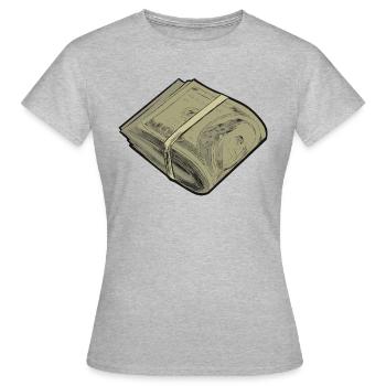 Dollar roll currency bundle design - Women's T-Shirt - heather grey - Front - AI Model Female 172 dark (172cm)