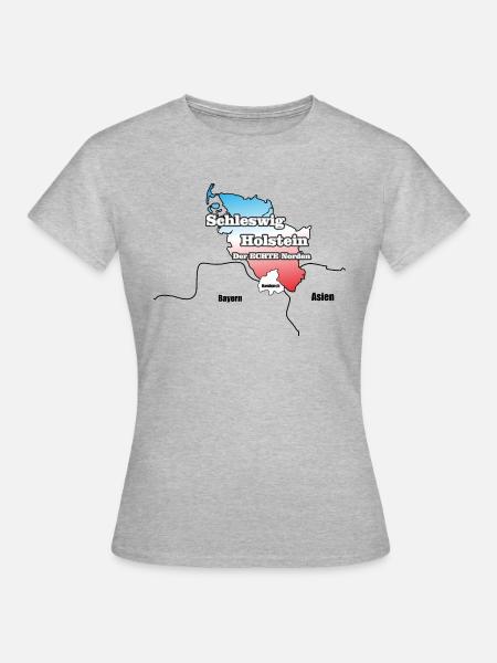 Schleswig Holstein - Der echte Norden - Frauen T-Shirt - Grau meliert