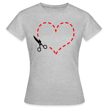 Herz - Frauen T-Shirt - Grau meliert - Vorne - AI Model Female 172 dark (172cm)