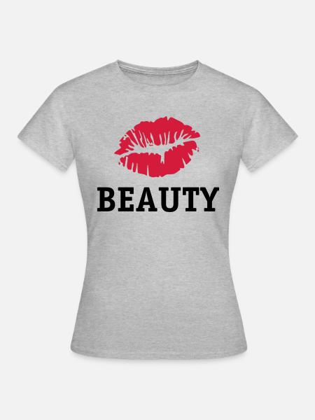 Beauty Kiss - Frauen T-Shirt - Grau meliert