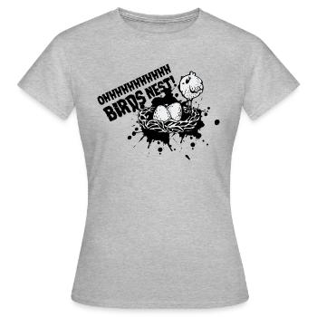 Nid d'oiseaux avec oiseau - T-shirt Femme - gris chiné - Devant - AI Model Female 172 dark (172cm)