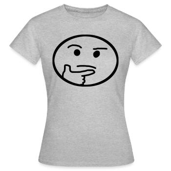 , emoji, réfléchi - T-shirt Femme - gris chiné - Devant - AI Model Female 172 dark (172cm)