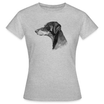 Doberman Pincher - Women's T-Shirt - heather grey - Front - AI Model Female 172 dark (172cm)