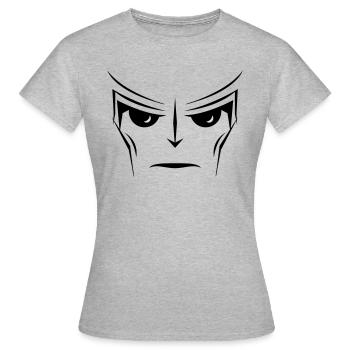 COMIC CARTOON SUPERHELD SUPERHERO - T-shirt Femme - gris chiné - Devant - AI Model Female 172 dark (172cm)