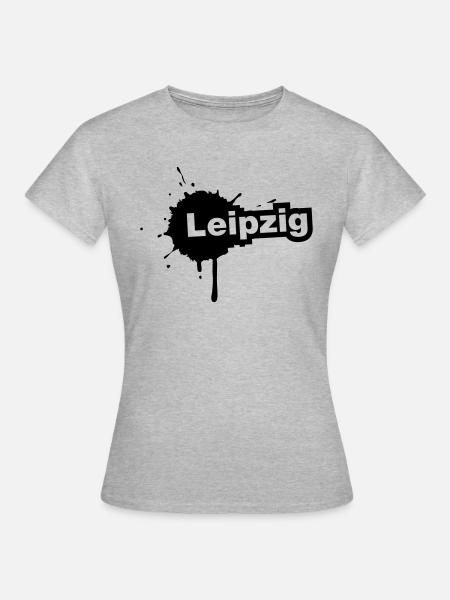 Leipzig Splatter - Frauen T-Shirt - Grau meliert
