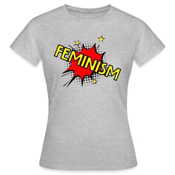 feminism - T-shirt Femme - gris chiné - Devant - AI Model Female 172 dark (172cm)