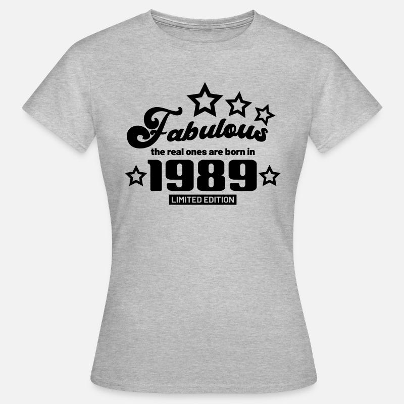 fabelhaft die echten werden 1989 geboren - Frauen T-Shirt - Grau meliert
