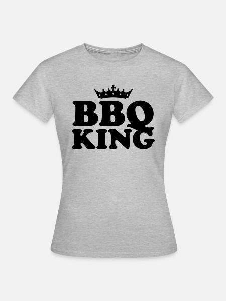 bbq king DE - Frauen T-Shirt - Grau meliert