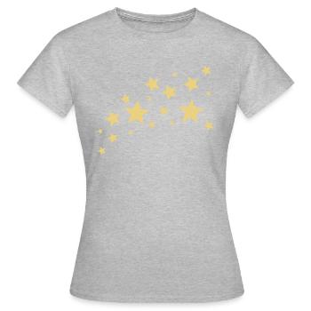 sterne / stars - Women's T-Shirt - heather grey - Front - AI Model Female 172 dark (172cm)