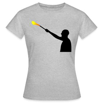 Fan Hooligan - Frauen T-Shirt - Grau meliert - Vorne - AI Model Female 172 dark (172cm)