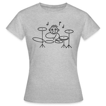 Batteur cool à la batterie - T-shirt Femme - gris chiné - Devant - AI Model Female 172 dark (172cm)