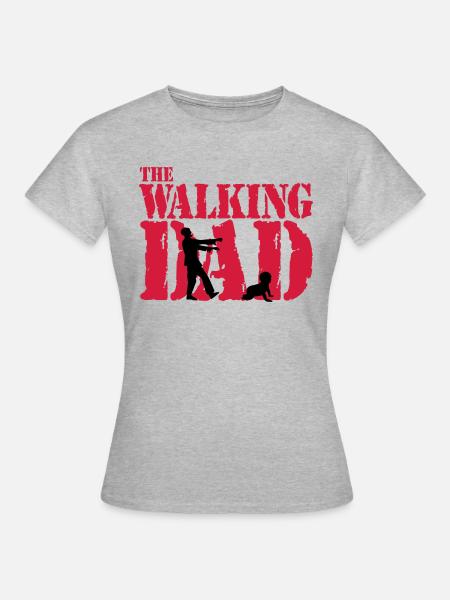 WALKING DAD - Frauen T-Shirt - Grau meliert