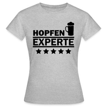 hopfen experte - Frauen T-Shirt - Grau meliert - Vorne - AI Model Female 172 dark (172cm)