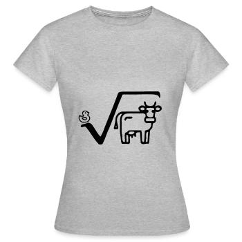 Ente Wurzel aus Kuh - Frauen T-Shirt - Grau meliert - Vorne - AI Model Female 172 dark (172cm)