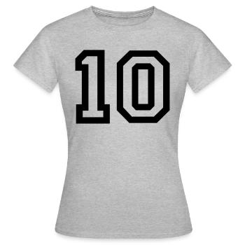 10 Collegestyle - Frauen T-Shirt - Grau meliert - Vorne - AI Model Female 172 dark (172cm)