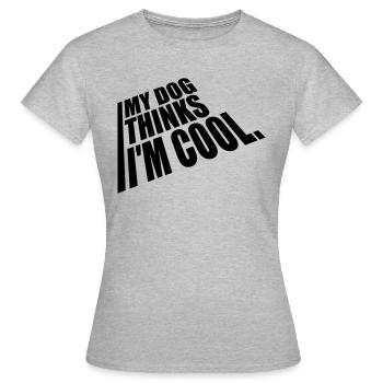 Le chien pense dans la fraîcheur - T-shirt Femme - gris chiné - Devant - AI Model Female 172 dark (172cm)