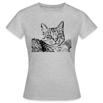 chat noir chat chaton doux cadeau de Noël - T-shirt Femme - gris chiné - Devant - AI Model Female 172 dark (172cm)