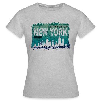 Architecture urbaine de Manhattan de la ligne d’horizon de la ville de New York - T-shirt Femme - gris chiné - Devant - AI Model Female 172 dark (172cm)