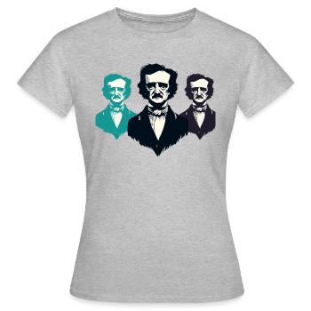 Edgar Allan Poe - T-shirt Femme - gris chiné - Devant - AI Model Female 172 dark (172cm)