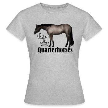 Quarterhorse Roan - Frauen T-Shirt - Grau meliert - Vorne - AI Model Female 172 dark (172cm)