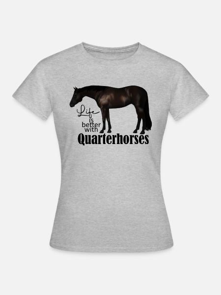 Quarterhorse Design Rappe - Frauen T-Shirt - Grau meliert