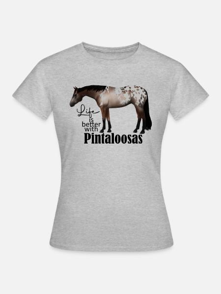 Pintaloosa Westernpferd - Frauen T-Shirt - Grau meliert