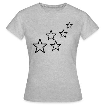 stars - Frauen T-Shirt - Grau meliert - Vorne - AI Model Female 172 dark (172cm)