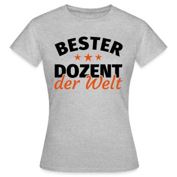 Dozent - Frauen T-Shirt - Grau meliert - Vorne - AI Model Female 172 dark (172cm)