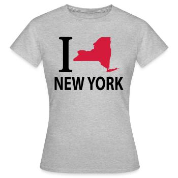 I love New York - T-shirt Femme - gris chiné - Devant - AI Model Female 172 dark (172cm)