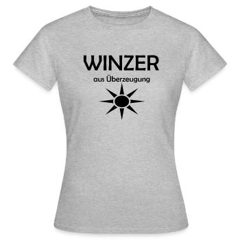 Les vignerons par conviction - T-shirt Femme - gris chiné - Devant - AI Model Female 172 dark (172cm)