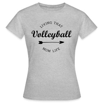volleyball mom life - Frauen T-Shirt - Grau meliert - Vorne - AI Model Female 172 dark (172cm)