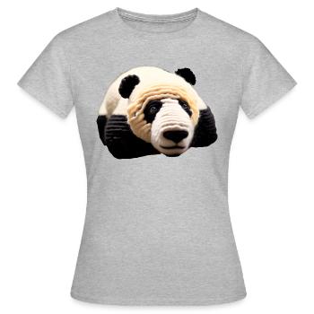 Panda groß - Frauen T-Shirt - Grau meliert - Vorne - AI Model Female 172 dark (172cm)
