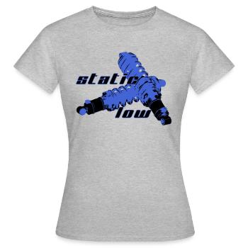 staticlow 1 - Frauen T-Shirt - Grau meliert - Vorne - AI Model Female 172 dark (172cm)