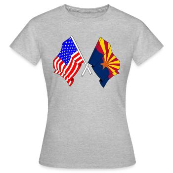 Drapeau des États-Unis, État de l’Arizona - T-shirt Femme - gris chiné - Devant - AI Model Female 172 dark (172cm)