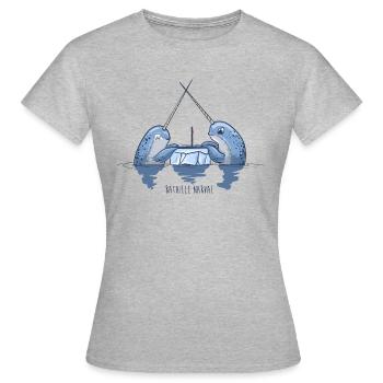 Bataille narval - T-shirt Femme - gris chiné - Devant - AI Model Female 172 dark (172cm)