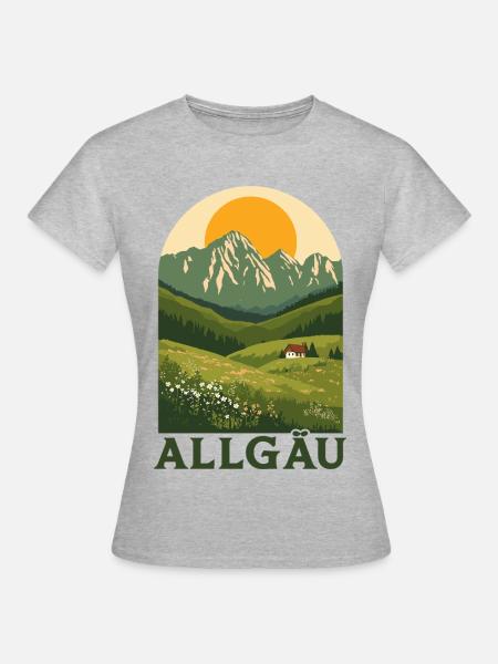 Allgäu Alpine Nature - Frauen T-Shirt - Grau meliert